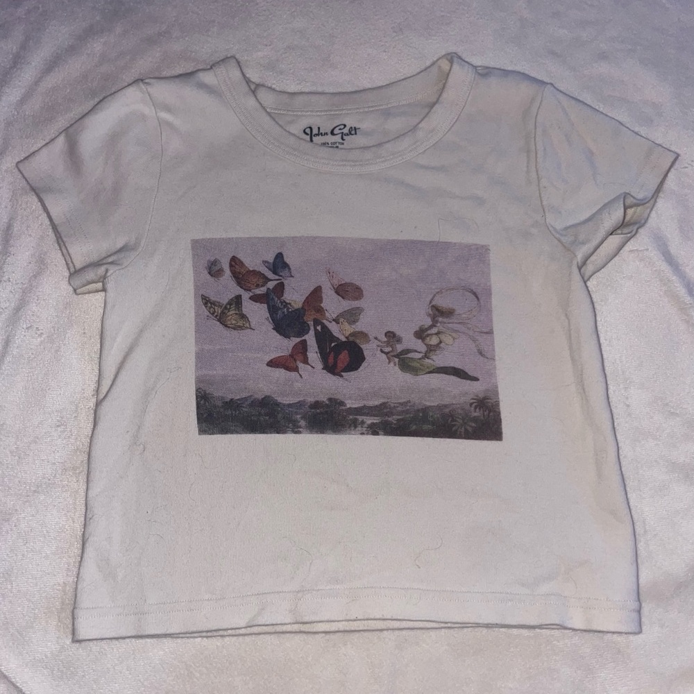 Brandy Melville - butterfly graphic baby tee - OS